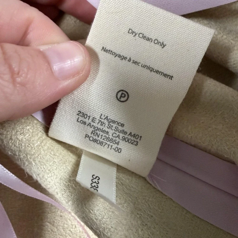 L'AGENCE Skirt Womens 4 Pink Vegan Leather Button Front Pockets Lined Mini - Picture 9 of 12